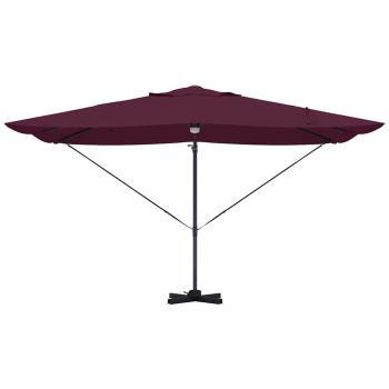 Sonnenschirm mit Kranarm - Burgunderrot Burgunderrot Metall und Stoff