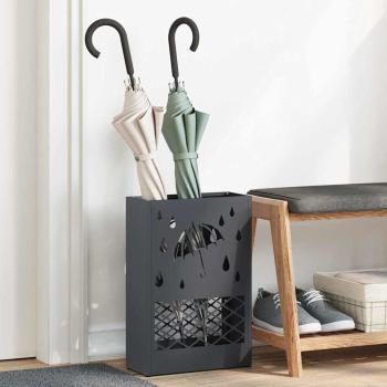 ARDEBO.de - Regenschirmständer Anthrazit Metall Mittel Dekorative Intarsien