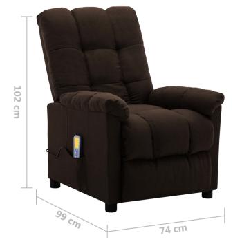 Massagesessel Elektrisch Dunkelbraun Stoff