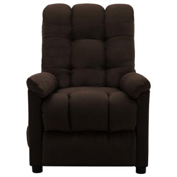 Massagesessel Elektrisch Dunkelbraun Stoff