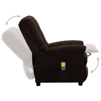 Massagesessel Elektrisch Dunkelbraun Stoff
