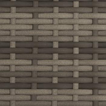 Doppel-Sonnenliege mit Dach und Kissen Grau Poly Rattan