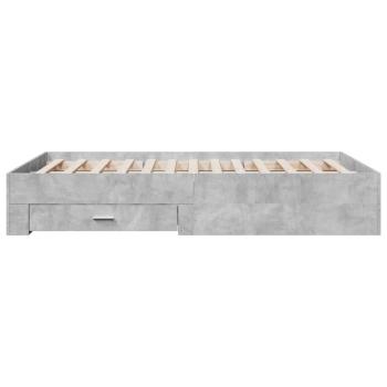 Bettgestell mit Schubladen Betongrau 140x190 cm Holzwerkstoff