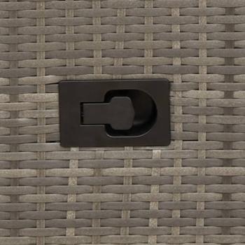 3-teiliges Bistro-Set mit Kissen Grau Poly Rattan