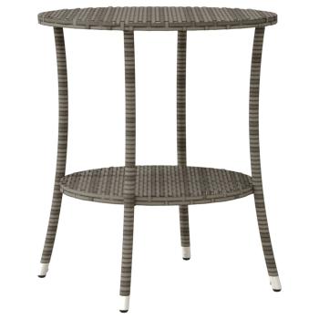 3-teiliges Bistro-Set mit Kissen Grau Poly Rattan