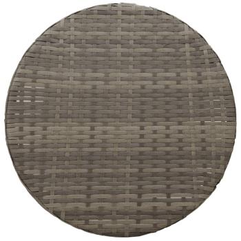 3-teiliges Bistro-Set mit Kissen Grau Poly Rattan