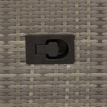 3-teiliges Bistro-Set mit Kissen Grau Poly Rattan
