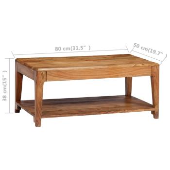 Couchtisch Massivholz 88x50x38 cm