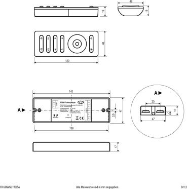 EVN RGBW Funk-Controller-Set, 12-24V/DC, max. 240-480W (FRGBWSET4X5A)
