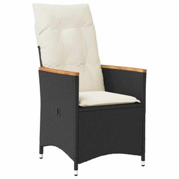 9-teiliges Set für den Garten mit Kissen Schwarz Poly-Rattan
