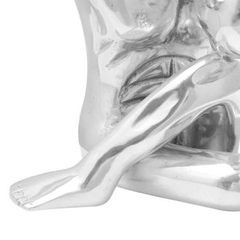Skulptur Silbern 91,5x32x33 cm Aluminium Dankender Mann