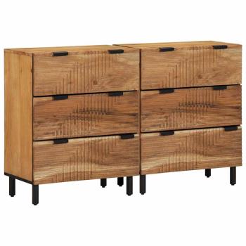 ARDEBO.de - 2er Set Akazien Sideboards 60x33x75 cm