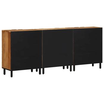 3-teiliges Sideboard Braun 60x33x75 cm aus Massivholz Akazie
