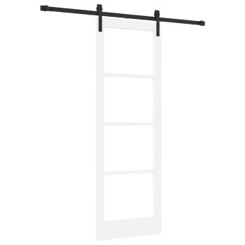 Schiebetür mit Hardware-Set 'ORKDAL'Weiß Massivholz & Glas, Innentür mit Glas 'ORKDAL'Weiß 73.5x211x4 cm