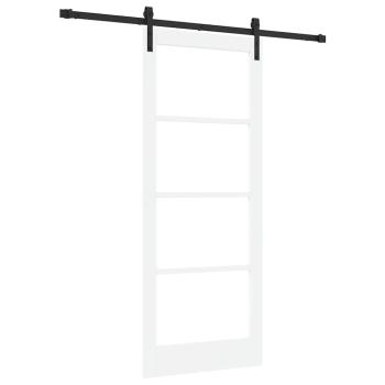 Schiebetür mit Beschlagset 'ORKDAL'Weiße Massivholz & Glas, Innentür mit Glas 'ORKDAL'Weiß 83x202x4 cm