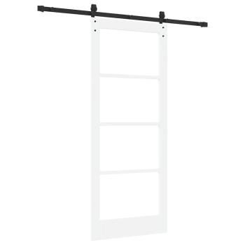 Schiebetür mit Beschlagset 'ORKDAL'Weiße Massivholz & Glas, Innentür mit Glas 'ORKDAL'Weiß 83x202x4 cm