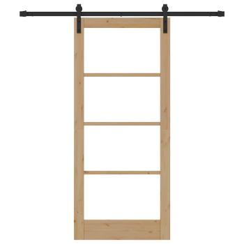 Schiebetür mit Beschlagset 'ORKDAL'Massivholz & Glas, Innentür mit Glas 'ORKDAL'86x198.5x4 cm Massivholz Kiefer