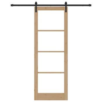 Schiebetür mit Zubehör-Set 'ORKDAL'Massivholz & Glas, Innentür mit Glas 'ORKDAL'83x232x4 cm Massives Holz Kiefer