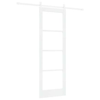 Schiebetür mit Montageset "ORKDAL" Weiß aus Massivholz & Glas, Innentür mit Glas "ORKDAL" Weiß 73.5 x 211 x 4 cm