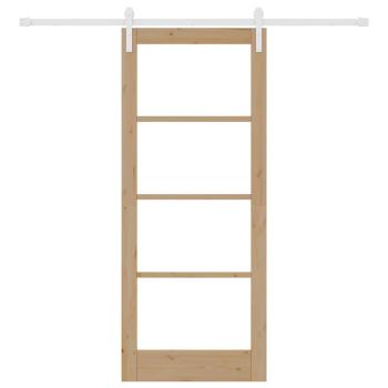 Schiebetür mit Beschlag Set 'ORKDAL'Massivholz und Glas, Innentür mit Glas 'ORKDAL'83x202x4 cm Massivholz Kiefer
