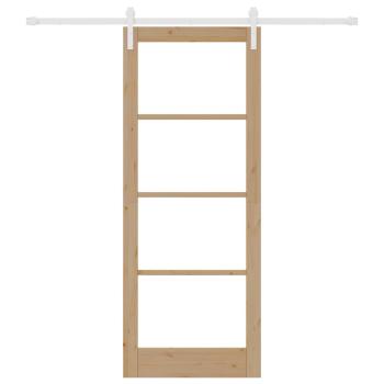 Schiebetür mit Hardware-Set "ORKDAL" aus solidem Holz und Glas, Innentür mit Glas "ORKDAL" 83x211x4 cm aus solidem Kiefernholz