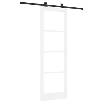 Schiebetür mit Beschlagset 'ORKDAL'weißes Massivholz & Glas, Innentür mit Glas 'ORKDAL'Weiß 78 x 232 x 4 cm