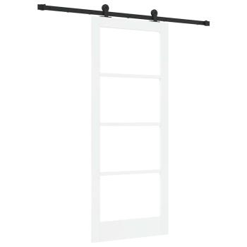 Schiebetür mit Beschlagset 'ORKDAL'Weiß Massivholz & Glas, Innentür mit Glas 'ORKDAL'Weiß 83x202x4 cm