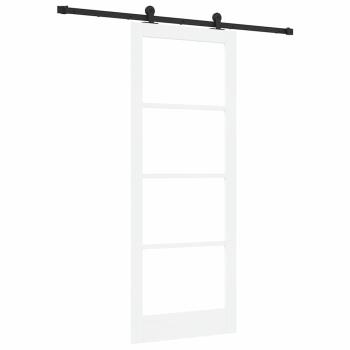 Schiebetür mit Hardware-Set 'ORKDAL'Weiß Massivholz & Glas, Innentür mit Glas 'ORKDAL'Weiß 83x211x4 cm