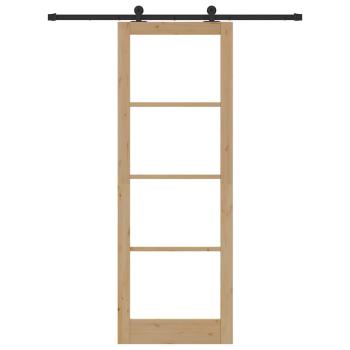 Schiebetür mit Hardware-Set 'ORKDAL'aus Massivholz & Glas, Innentür mit Glas 'ORKDAL'83x232x4 cm aus Massivholz Kiefer