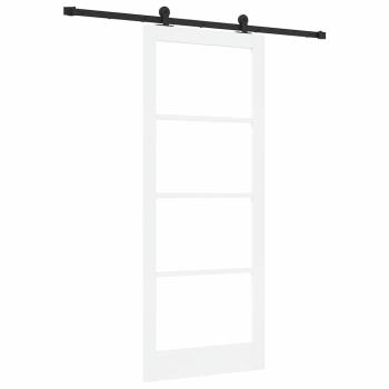 Schiebetür mit Beschlagsatz 'ORKDAL'Weiß Massivholz & Glas, Innentür mit Glas 'ORKDAL'Weiß 86x211x4 cm