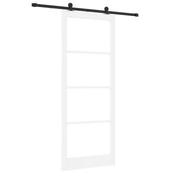 Schiebetür mit Beschlagset 'ORKDAL'Weiß Massivholz & Glas, Innentür mit Glas 'ORKDAL'Weiß 93x232x4 cm