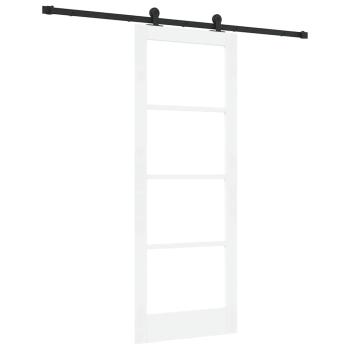 Schiebetür mit Beschlagsatz 'ORKDAL'Weiße Massivholz und Glas, Innentür mit Glas 'ORKDAL'Weiß 78x202x4 cm