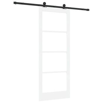 Schiebetür mit Hardware Set 'ORKDAL'Weiß Massivholz & Glas, Innentür mit Glas 'ORKDAL'Weiß 83x211x4 cm