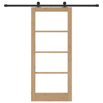 Schiebetür mit Beschlagset 'ORKDAL'Massivholz & Glas, Innentür mit Glas 'ORKDAL'86x198,5x4 cm Massivholz Kiefer