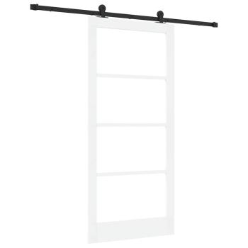 Schiebetür mit Beschlagsatz 'ORKDAL'Weißes Massivholz & Glas, Innentür mit Glas 'ORKDAL'Weiß 93x202x4 cm