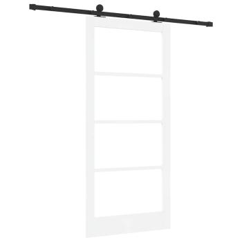 Schiebetür mit Beschlagsatz 'ORKDAL'Weißes Massivholz & Glas, Innentür mit Glas 'ORKDAL'Weiß 93x202x4 cm