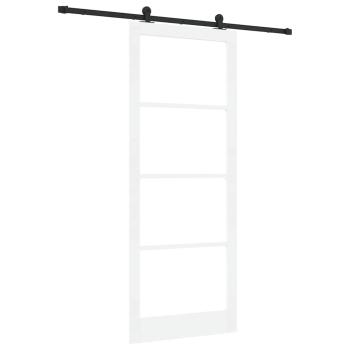 Schiebetür mit Hardware-Set 'ORKDAL'Weiß Vollholz & Glas, Innentür mit Glas 'ORKDAL'Weiß 93x232x4 cm