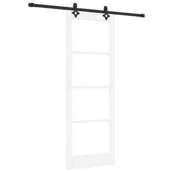 Schiebetür mit Hardware Set 'ORKDAL'Weiß Massivholz & Glas, Innentür mit Glas 'ORKDAL'Weiß 78x211x4 cm