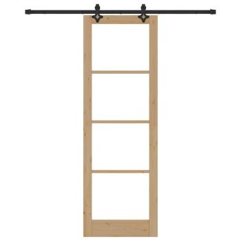 Schiebetür Set 'ORKDAL'aus massivem Holz & Glas, Innentür mit Glas 'ORKDAL'78x232x4 cm aus massivem Kiefernholz