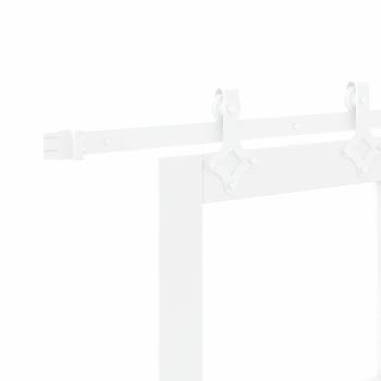 Schiebetür mit Hardware-Set Weiß 61x198,5 cm Massivholz Kiefer, Innentür mit Glas 'ORKDAL'Weiß 61x198,5x4 cm