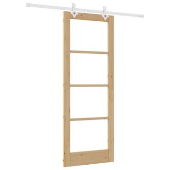 Schiebetür mit Hardware Set 78x202 cm Massivholz Kiefer, Innentür mit Glas 'ORKDAL'78x202x4 cm Massivholz Kiefer