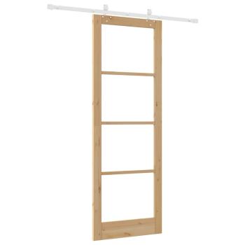 Schiebetür mit Hardware-Set 83x232 cm Massivholz Kiefer, Innentür mit Glas 'ORKDAL'83x232x4 cm Massivholz Kiefer