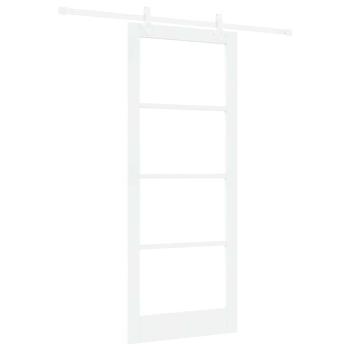Schiebetür mit Hardware-Set Weiß 86x211 cm Massivholz Kiefer, Innentür mit Glas 'ORKDAL'Weiß 86x211x4 cm