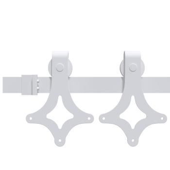 Schiebetür mit Hardware-Set Weiß 93x232 cm Massivholz Fichte, Innentür mit Glas 'ORKDAL'Weiß 93x232x4 cm