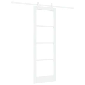 Schiebetür mit Hardware-Set Weiß 73,5x211 cm Massivholz Kiefer, Innentür mit Glas 'ORKDAL'Weiß 73,5x211x4 cm