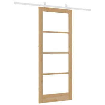 Schiebetür mit Hardware Set 86x211 cm Massivholz Kiefer, Innentür mit Glas 'ORKDAL'86x211x4 cm Massivholz Kiefer