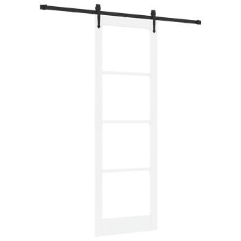Schiebetür mit Hardware-Set Weiß 78x232 cm Massivholz Kiefer, Innentür mit Glas 'ORKDAL'Weiß 78x232x4 cm