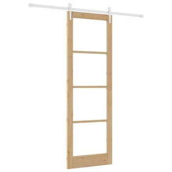 Schiebetür mit Bausatz 78x232 cm Massivholz Fichte, Innentür mit Glas 'ORKDAL'78x232x4 cm Massivholz Fichte