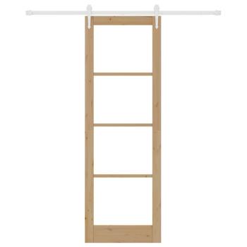 Schiebetür mit Bausatz 78x232 cm Massivholz Fichte, Innentür mit Glas 'ORKDAL'78x232x4 cm Massivholz Fichte