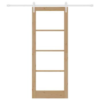 Schiebetür mit Hardware-Set 83x211 cm Massivholz Kiefer, Innentür mit Glas "ORKDAL" 83x211x4 cm Massivholz Kiefer